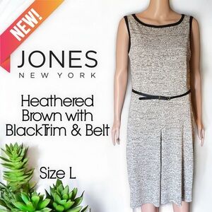 NEW Jones New York Collection Brown Sleeveless Knit Sheath Dress